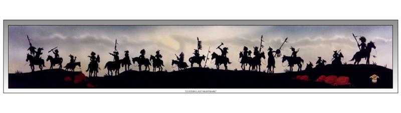 Sitting Bull, in a vision, looked into the sky and saw soldiers falling like grasshoppers, with their heads down and their hats falling off. Because the white man had no ears and would not listen, The Great Spirit was giving these soldiers lives to the Indians